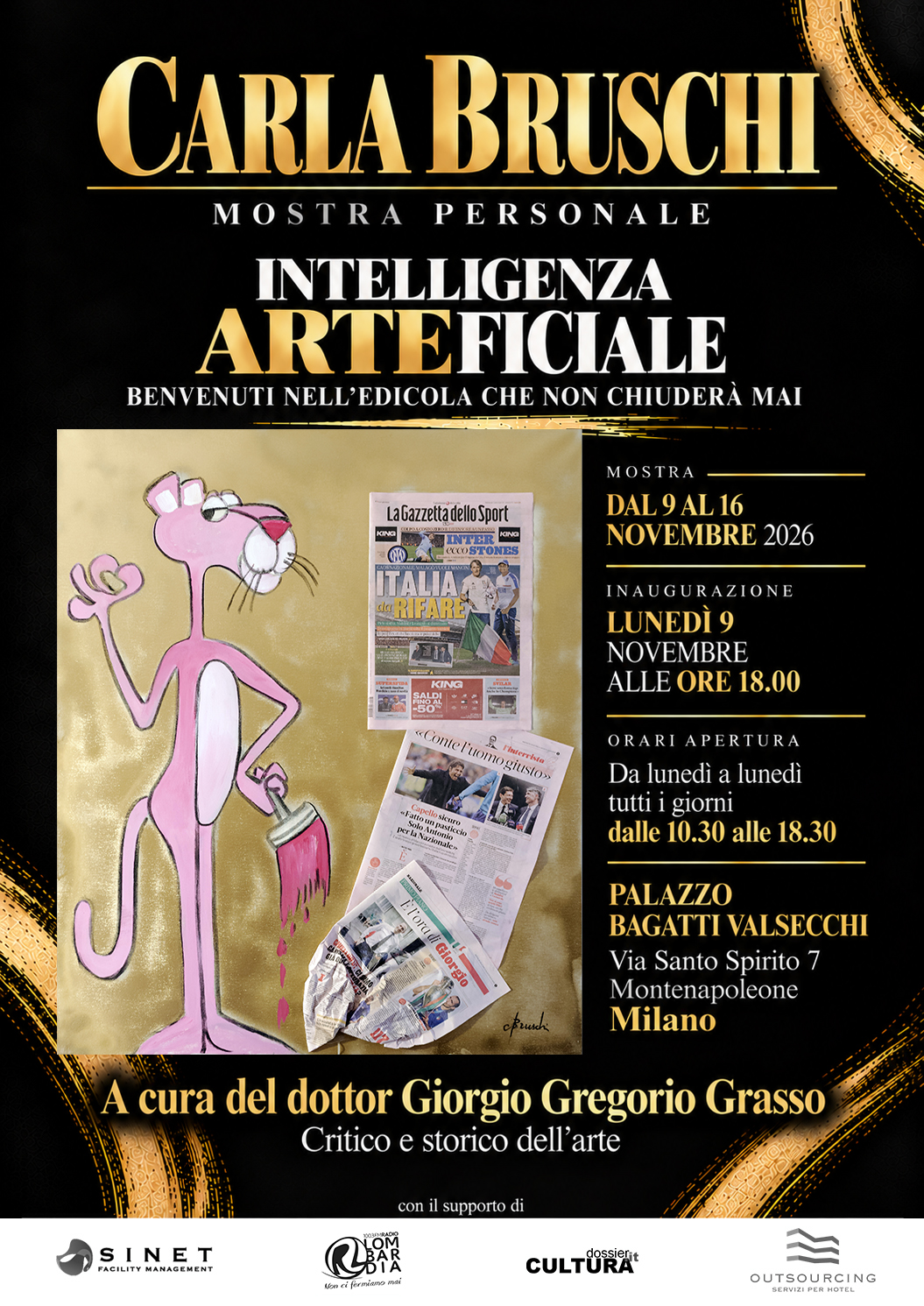 Locandina della mostra Intelligenza Arteficiale di Carla Bruschi